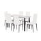 Leziter Set de masa Denton 6 1 alb-negru Mobalis Homvera