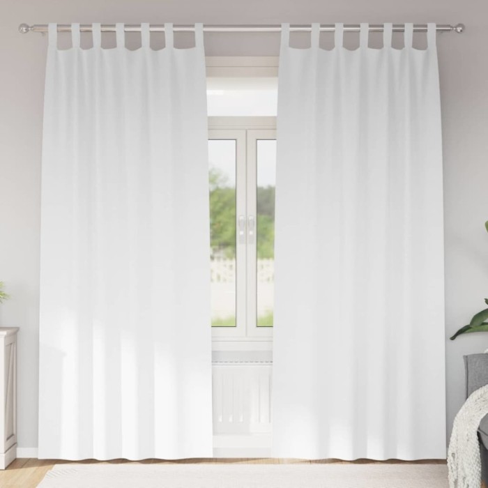 vidaXL Perdele cu perdele 2 pcs Alb pur 245x140cm Poliester 4107606