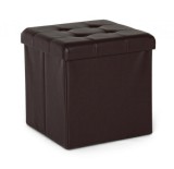 Cumpara ieftin Taburet piele ecologica maro Magda 38x38x38 cm