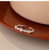 Cumpara ieftin Inel Reglabil din Argint 925 cu Model Geometric, Perle si Zirconiu