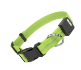 Zgarda pentru caine cu LED, textil/plastic, verde/negru, marimea M
