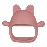 Jucarie pentru dentitie din silicon, Appekids, Manusa Kitty - Old Rose