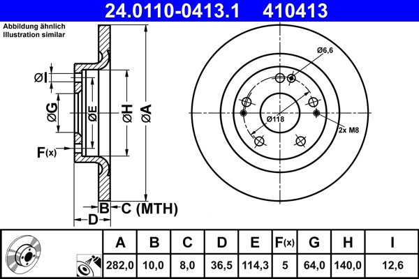 ATE 24.0110-0413.1 Disc frana