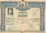 PM35 Diplomă de bacalaureat Liceul M. Eminescu din București, 1942