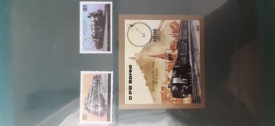 Coreea de Nord-Transport,locomotive ,trenuri-seri completa si colita ,nestampilate MNH (T2) foto