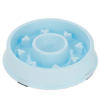Bol pentru hranire lenta caini Pufo Healthy Diet, 20 cm, albastru foto