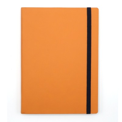 Agenda notes A5 Velvet cu elastic orange foto