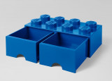 LEGO Cutii depozitare: Cutie depozitare LEGO 2x4 cu sertare, albastru