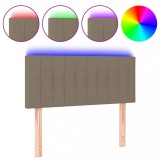 Cumpara ieftin Tablie de pat cu LED, gri taupe, 90x5x78/88 cm, textil