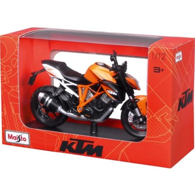 MAISTO MOTOCICLETA METALICA CU STAND KTM 1290 SUPER DUKE R SCARA 1 LA 12 SuperHeroes ToysZone foto