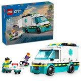 LEGO&reg; City - Ambulanta de urgente 60451, 184 piese
