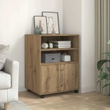 VidaXL Dulap cu roți, stejar artizanal, 60x48x81 cm, lemn prelucrat
