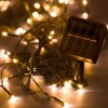 Instalație Lumini Solare, 60 LED, 10.3m, 8 Programe, Senzor de Lumină, Alb Cald, Cablu Verde, Oem