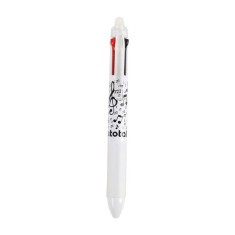 Pix erasable, multicolor, cu mecanism retractabil, 4 culori, cu design muzica, iTotal