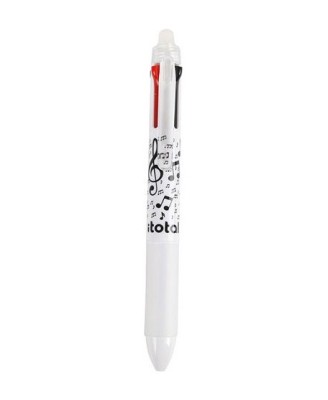 Pix erasable, multicolor, cu mecanism retractabil, 4 culori, cu design muzica, iTotal foto