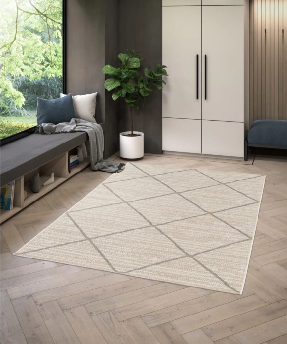 Covor Belgian, Porto 16731, Crem/Gri, Diverse Dimensiuni - 200x290 cm