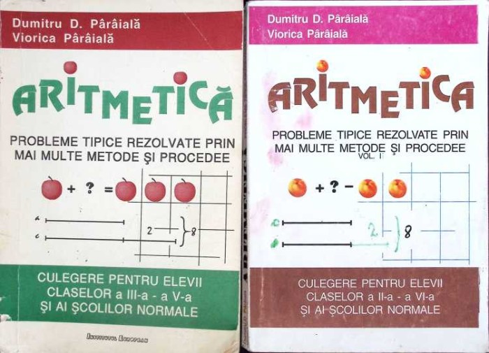 ARITMETICA. PROBLEME TIPICE REZOLVATE PRIN MAI MULTE METODE SI PROCEDEE VOL.1-2-DUMITRU D. PARAIALA, VIORIC-262641