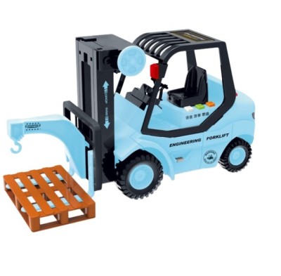 Utilaj motostivuitor cu sunete si lumini, jucarie interactiva, scara 1:16, albastru foto