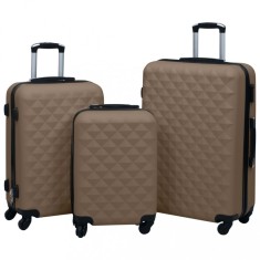 Set de valize cu carcasa rigida, 3 piese, maro, ABS GartenMobel Dekor foto