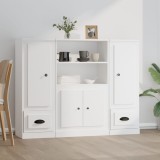 VidaXL Dulapuri &icirc;nalte, 3 piese, alb, lemn prelucrat 3185311