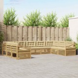 vidaXL Set de canapele de exterior 9 pcs Alb și Bej 3391173