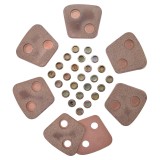 Set 12 ferodouri cu nituri pentru disc ambreiaj 4 mm 77x69 mm UTB