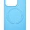 Husa din piele ecologica compatibila MagSafe pentru Apple iPhone 15 Pro, Albastru deschis