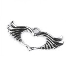 Pandantiv decorativ metalic, 19 x 44 mm Aripi platinum, Crisalida
