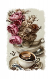 Cumpara ieftin Sticker decorativ, Ceasca de Cafea, Maro, 85 cm, 9080ST, Oem