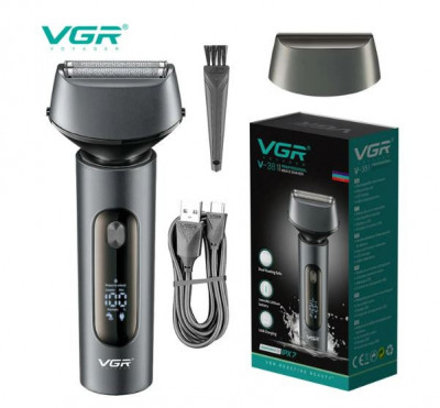 VGR V-381 PRO Shaver, aparat de ras electric cu afisaj LCD, USB, DRY and WET foto