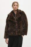 Answear Lab palton femei, culoarea maro, de tranzitie, oversize