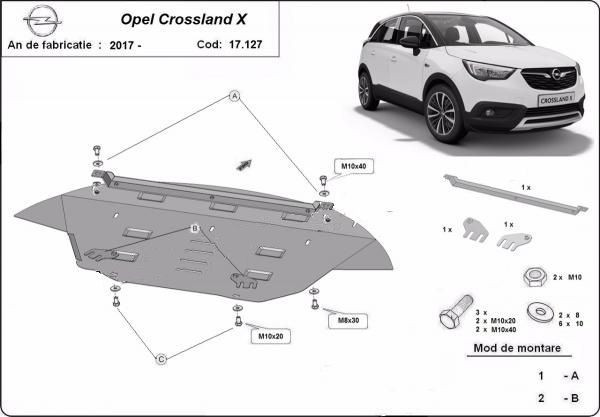 Scut motor metalic Opel Crossland X 2017-prezent