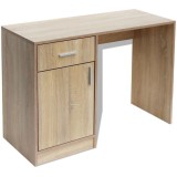 Cumpara ieftin Birou cu sertar si dulap, 100 x 40 x 73 cm, culoare stejar