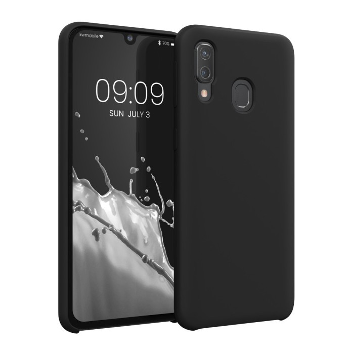 Husa Kwmobile pentru Samsung Galaxy A40, Silicon, Negru, 49091.01