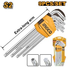 Set torx extra lung 9 pcs t10- t50 - Ingco HHK13092