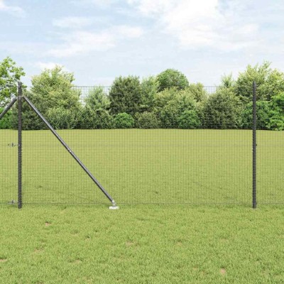 Gard din S&amp;acirc;rmă Sudată cu 13 Posturi Spike Gri 1.4x25 m Oțel foto