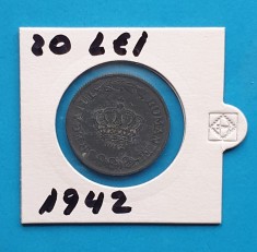Moneda frumoasa din Regatul Romaniei 20 Lei 1942 - in stare foarte buna