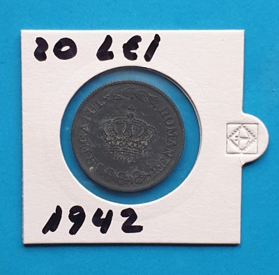 Moneda frumoasa din Regatul Romaniei 20 Lei 1942 - in stare foarte buna foto