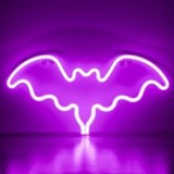 Lampa LED Neon Mov Liliac USB 35cm Halloween - Veghe Copii, Decor Camera, Lumina Ambientala, Design Modern, Eficienta Energetica