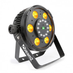 Beamz BX100 PAR, reflector LED, 6x6 W, 4-v-1-RGBW-LED-uri, 12x LED-uri strobe, laser RG foto