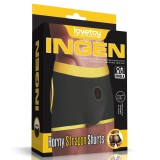 Cumpara ieftin Boxeri Pentru Strap-On Horny Strapon Shorts, Negru + Galben, M/L (talie 83-93 cm)