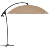 Outsunny Umbrelă Suspendată 2.7m cu Manivelă, 16 Spite Fibră Sticlă, Model Banana cu Bază Cruce | Aosom Romania