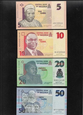 Rar! Set Nigeria 5 + 10 + 20 + 50 naira 2006 unc foto