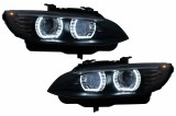 Faruri Xenon Angel Eyes BMW Seria 3 E92 E93 (2006-2010) 3D Negru Performance AutoTuning
