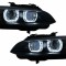 Faruri Xenon Angel Eyes BMW Seria 3 E92 E93 (2006-2010) 3D Negru Performance AutoTuning