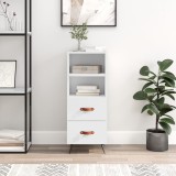vidaXL Servantă, alb extralucios, 34,5x34x90 cm, lemn compozit