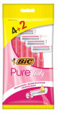 Bic Aparat De Ras Dispozabil Pentru Femei Pure Lady Pink Cu 3 Lame Pachet 6 Bucati 436108