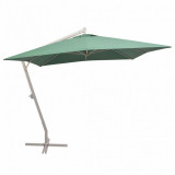 Umbrelă suspendată, st&acirc;lp de aluminiu, 300x300 cm, verde, vidaXL