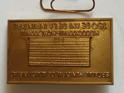 placheta piesa masiva bronz , foto