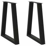 VidaXL Picioare de masă &icirc;n formă de V, 2 buc., negru, 60x(72-73,3) cm, oțel